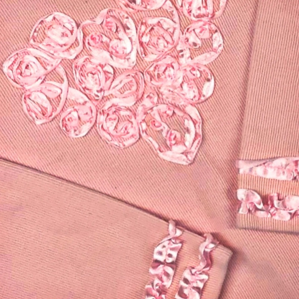 Girls Size 6 Pink Ruffled Top & Butterfly Cords - Picture 5 of 6
